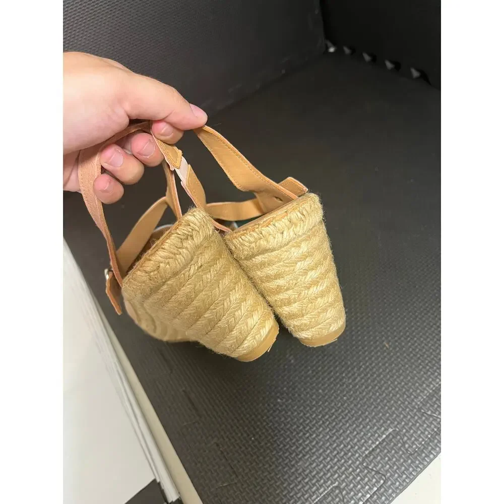 Anthropologie Naguisa Ruca Wedge Espadrilles Sandal Leather Womens Size 41 US 11